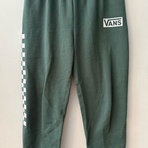 Vans Dark Green Sweatpants with Checkered Detail